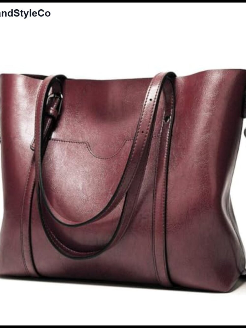 Faux Leather Tote Bag Large Zipper Shoulder Purse Work Satchel